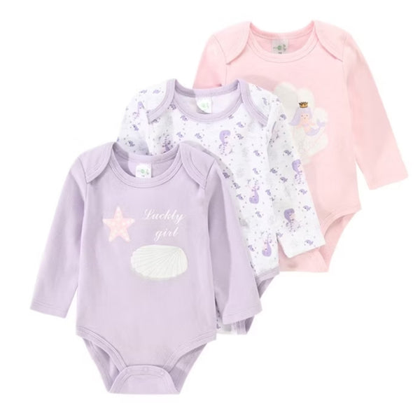 3pc Mermaid Infant Girl Bodysuit Set