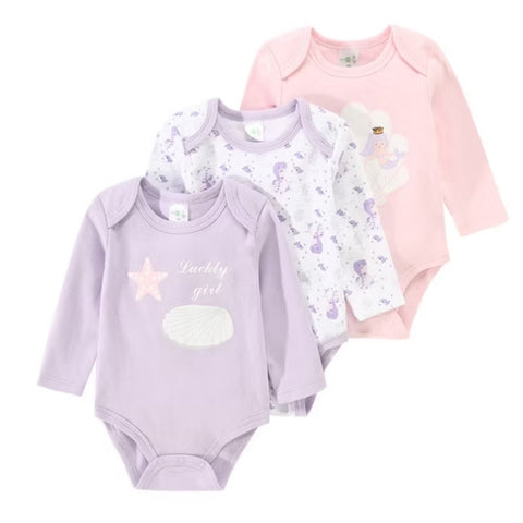 3pc Mermaid Infant Girl Bodysuit Set
