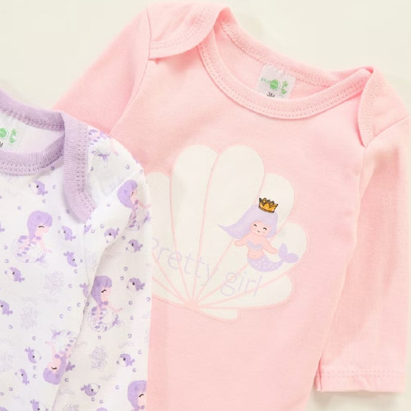 3pc Mermaid Infant Girl Bodysuit Set