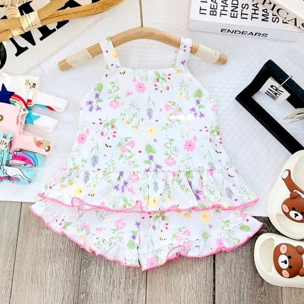 Infant Girl Toddler Kids Sleeveless Top Short Set