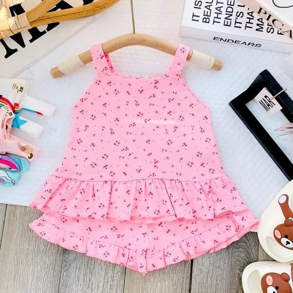 Infant Girl Toddler Kids Sleeveless Top Short Set