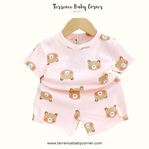 Toddler Kids Girl Cotton Tees & Short Set