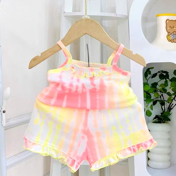 Toddler Kids Sleeveless Top Short Terno