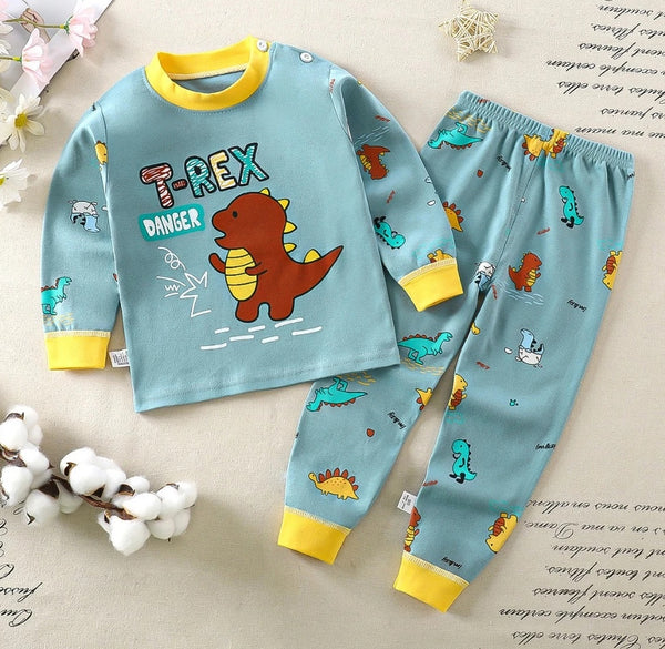 Toddler Kids Baby Boy Longsleeve Sleepwear Terno Set