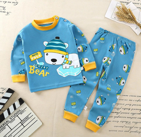 Toddler Kids Baby Boy Longsleeve Sleepwear Terno Set