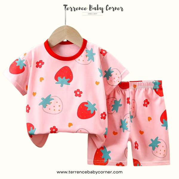 Toddler Kids Girl Cotton Tees & Short Terno