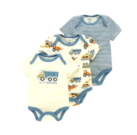 3pc Infant Baby Boy Truck Bodysuit Set