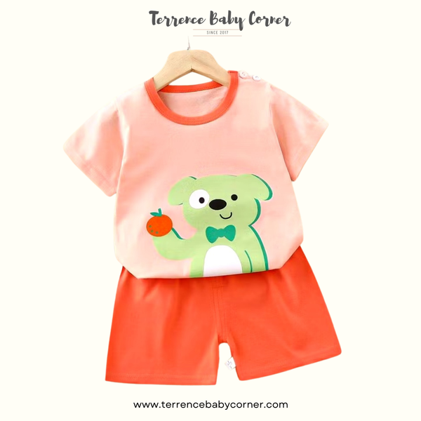 Toddler Kids Girl Cotton Tees & Short Terno
