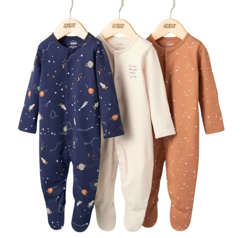 3-Piece M&P Baby Boy Galaxy Sleepsuit Set