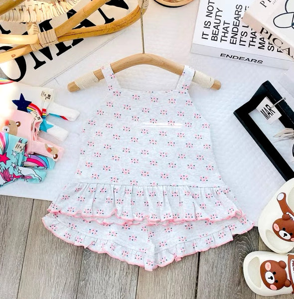 Infant Girl Toddler Kids Sleeveless Top Short Set