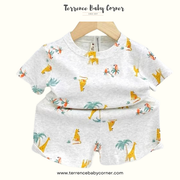 Toddler Kids Girl Cotton Tees & Short Set