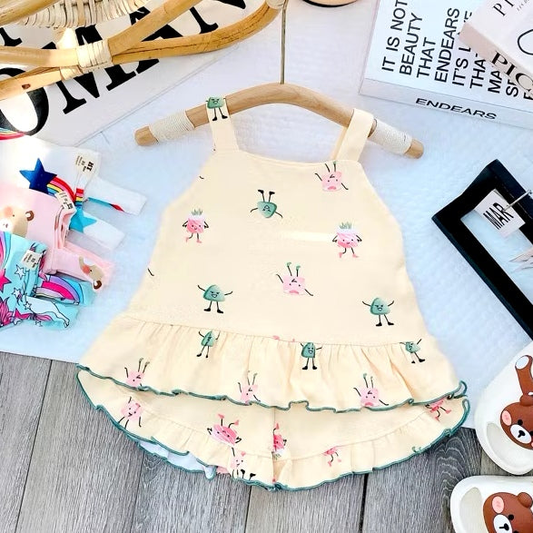 Infant Girl Toddler Kids Sleeveless Top Short Set