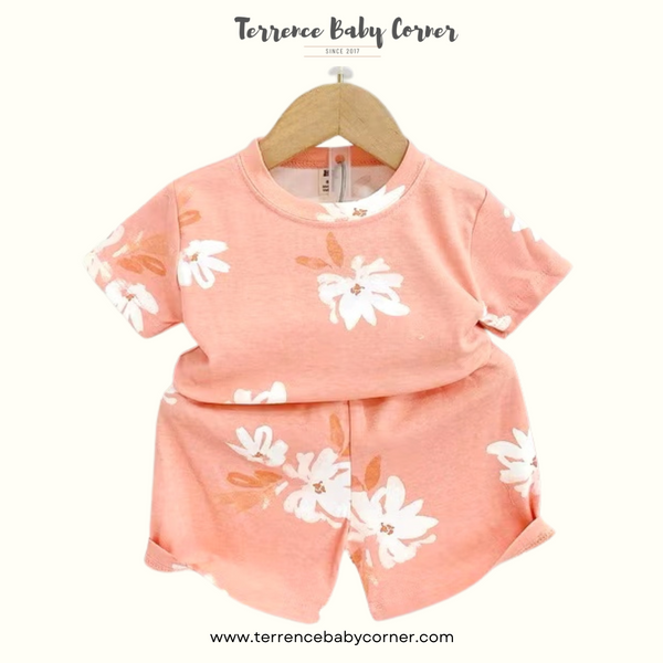 Toddler Kids Girl Cotton Tees & Short Set