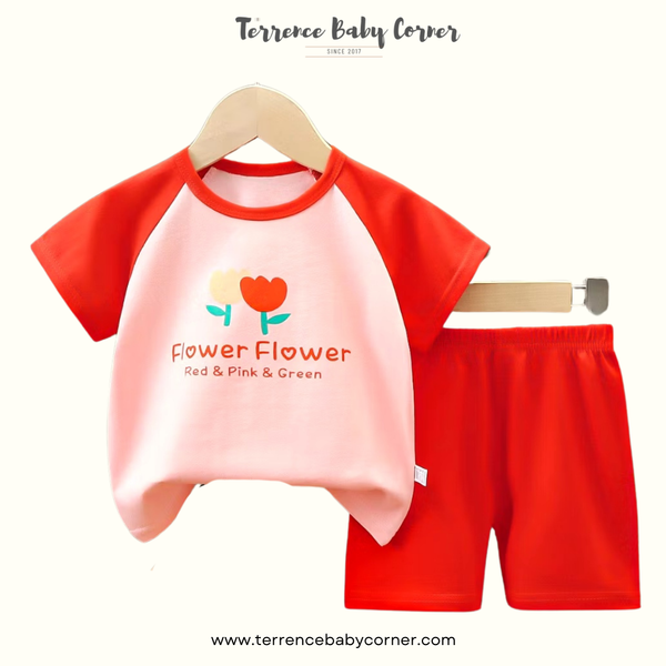 Toddler Kids Girl Cotton Tees & Short Terno