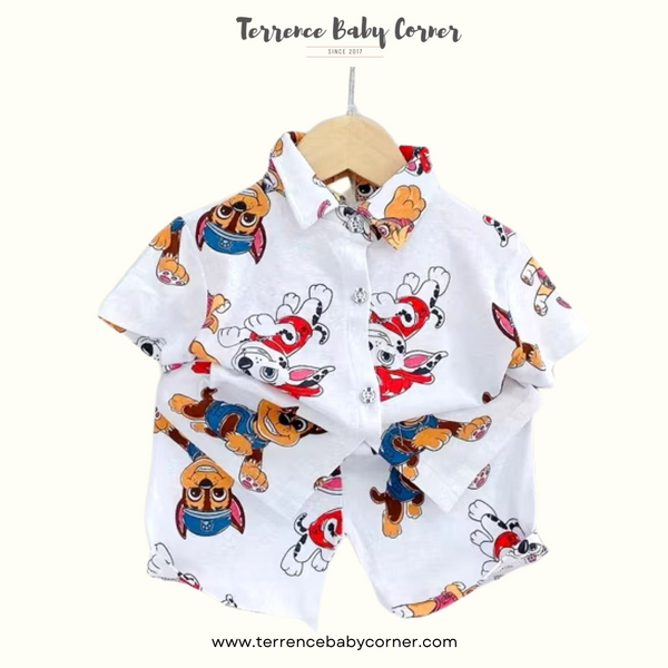 Toddler Kids Cotton Polo Short Terno