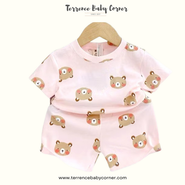 Toddler Kids Girl Cotton Tees & Short Set
