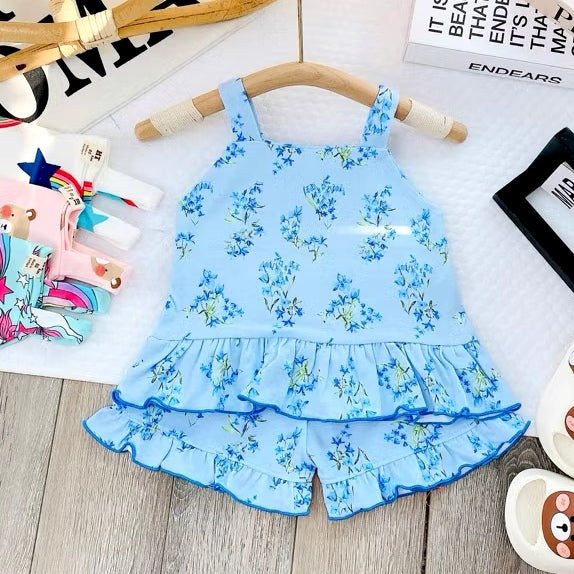 Infant Girl Toddler Kids Sleeveless Top Short Set