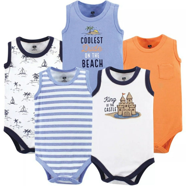 Hudson 5pc Sleeveless Bodysuit Boy Set