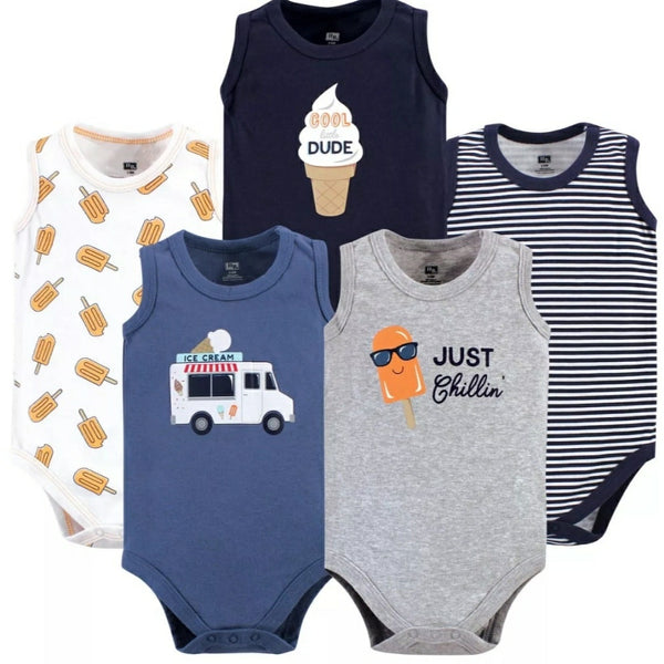 Hudson 5pc Sleeveless Bodysuit Boy Set