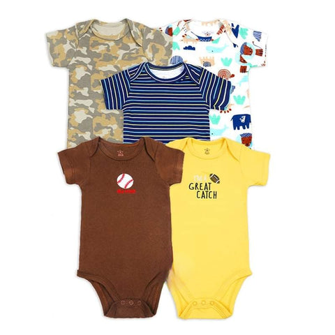 5pc Great Catch Football Bodysuit Set
